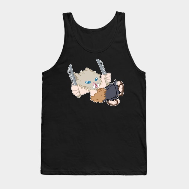 Chibi Demon Slayer inosuke Tank Top by kelsmister